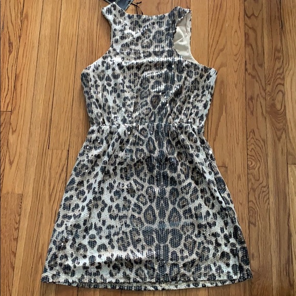 Leopard dress w/clear sequins - Picture 4 of 6